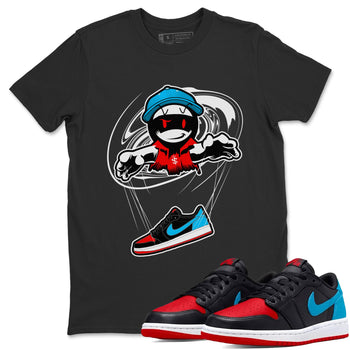 Air Jordan 1 UNC to Chicago shirt to match jordans Marionette sneaker tees AJ1 UNC to Chicago SNRT Sneaker Release Tees Unisex Black 1 T-Shirt
