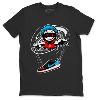 Air Jordan 1 UNC to Chicago shirt to match jordans Marionette sneaker tees AJ1 UNC to Chicago SNRT Sneaker Release Tees Unisex Black 2 T-Shirt