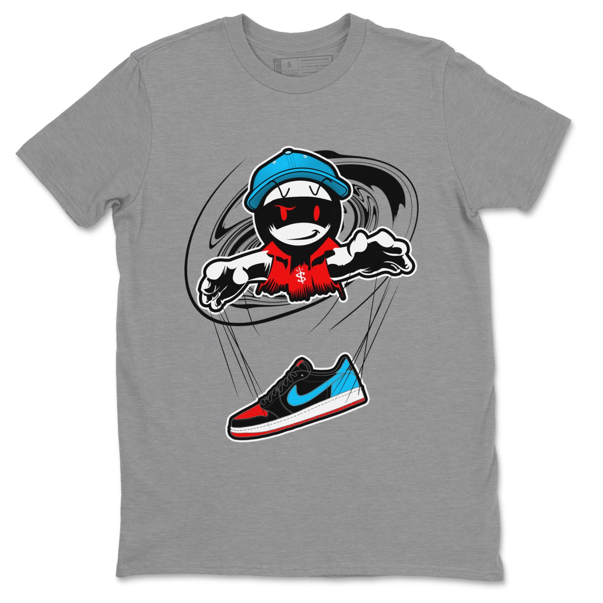 Air Jordan 1 UNC to Chicago shirt to match jordans Marionette sneaker tees AJ1 UNC to Chicago SNRT Sneaker Release Tees Unisex Heather Grey 2 T-Shirt