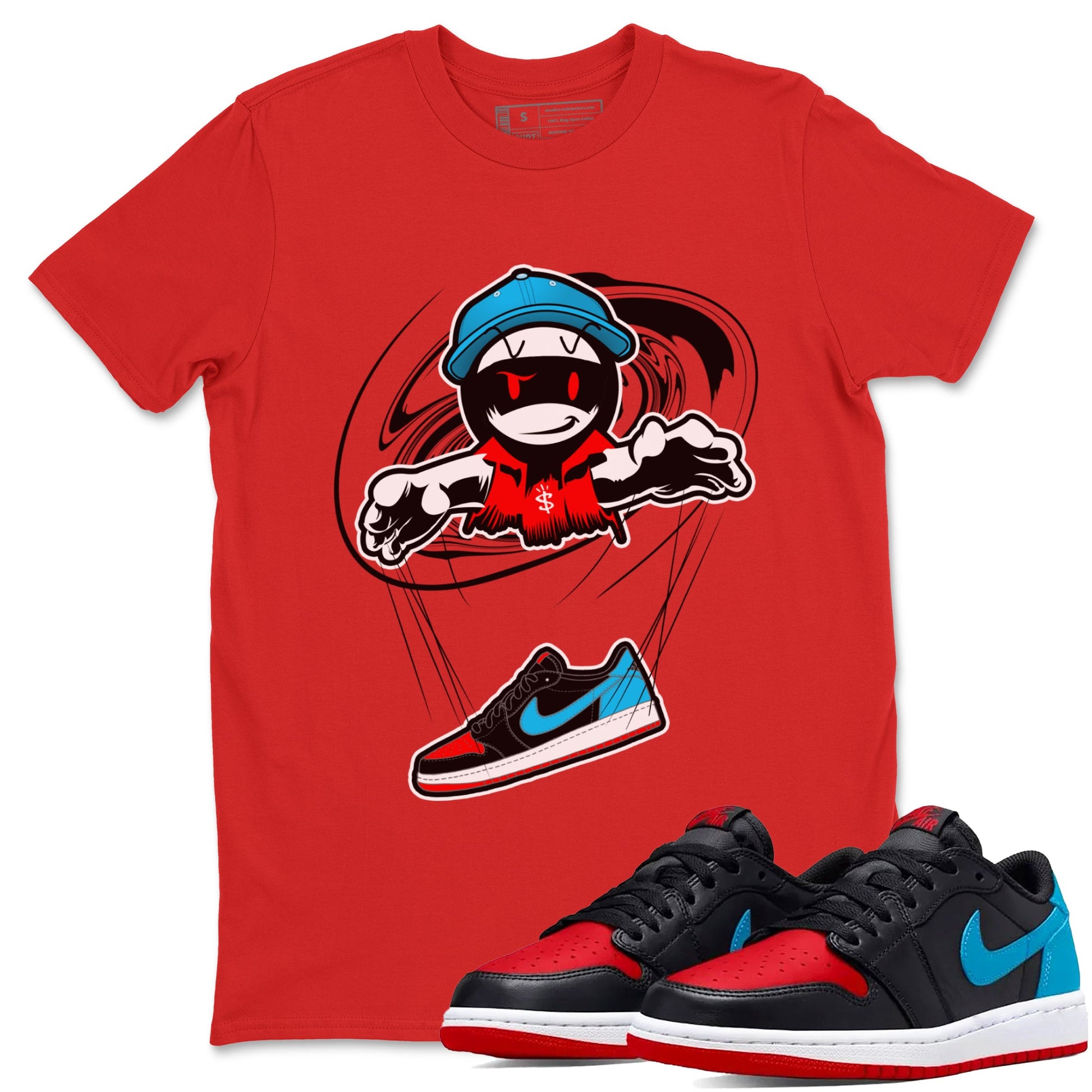 Air Jordan 1 UNC to Chicago shirt to match jordans Marionette sneaker tees AJ1 UNC to Chicago SNRT Sneaker Release Tees Unisex Red 1 T-Shirt
