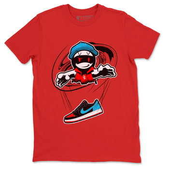 Air Jordan 1 UNC to Chicago shirt to match jordans Marionette sneaker tees AJ1 UNC to Chicago SNRT Sneaker Release Tees Unisex Red 2 T-Shirt
