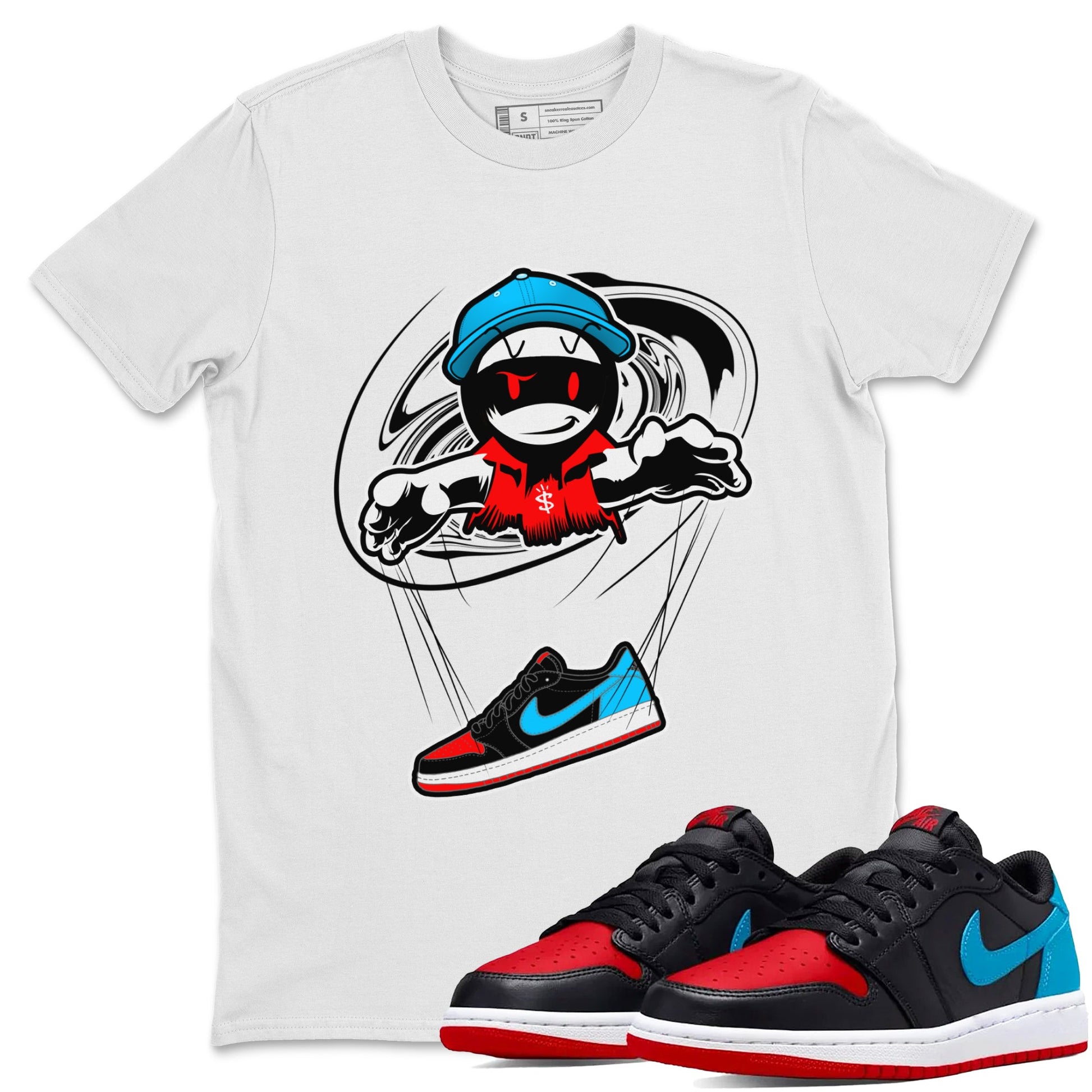Air Jordan 1 UNC to Chicago shirt to match jordans Marionette sneaker tees AJ1 UNC to Chicago SNRT Sneaker Release Tees Unisex White 1 T-Shirt
