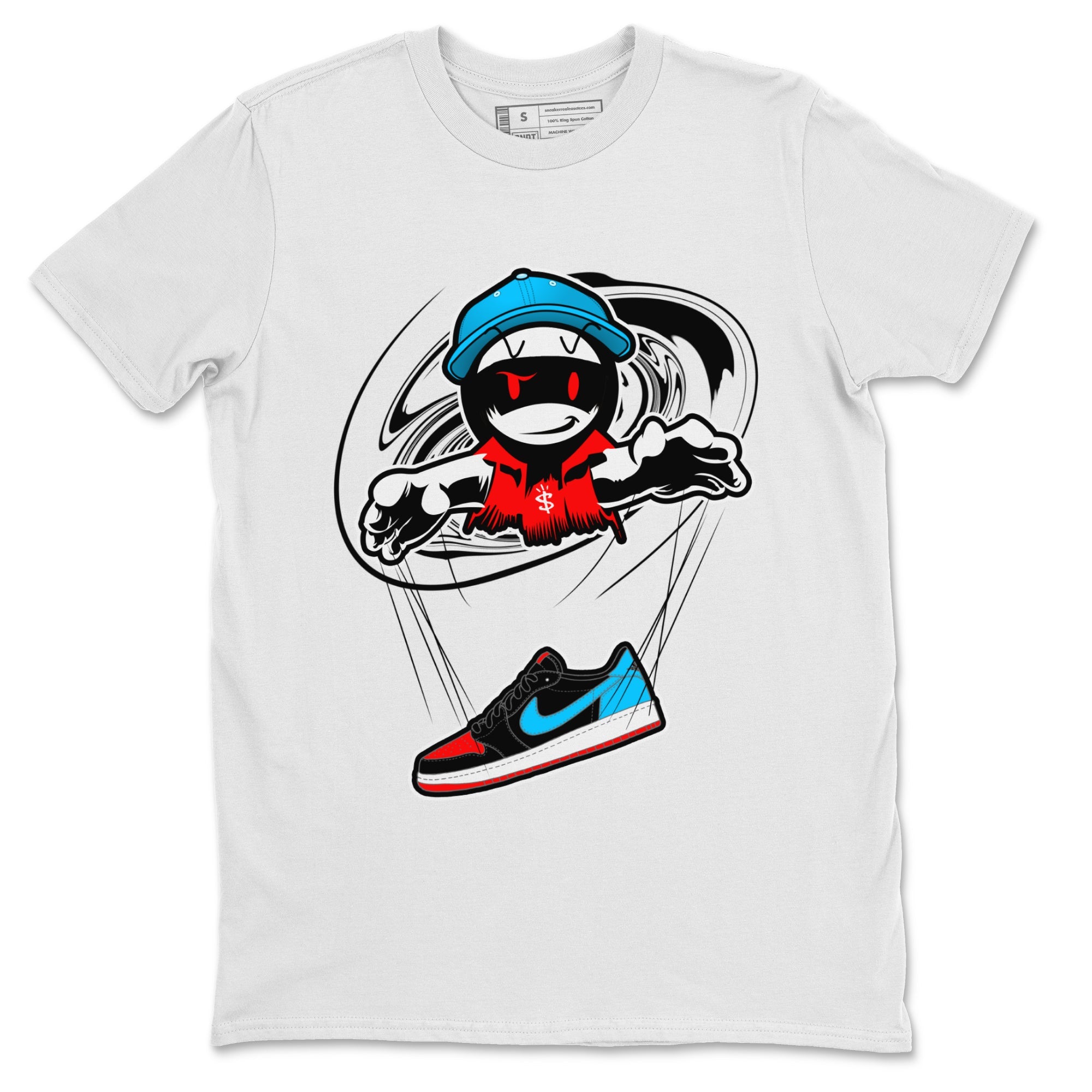 Air Jordan 1 UNC to Chicago shirt to match jordans Marionette sneaker tees AJ1 UNC to Chicago SNRT Sneaker Release Tees Unisex White 2 T-Shirt