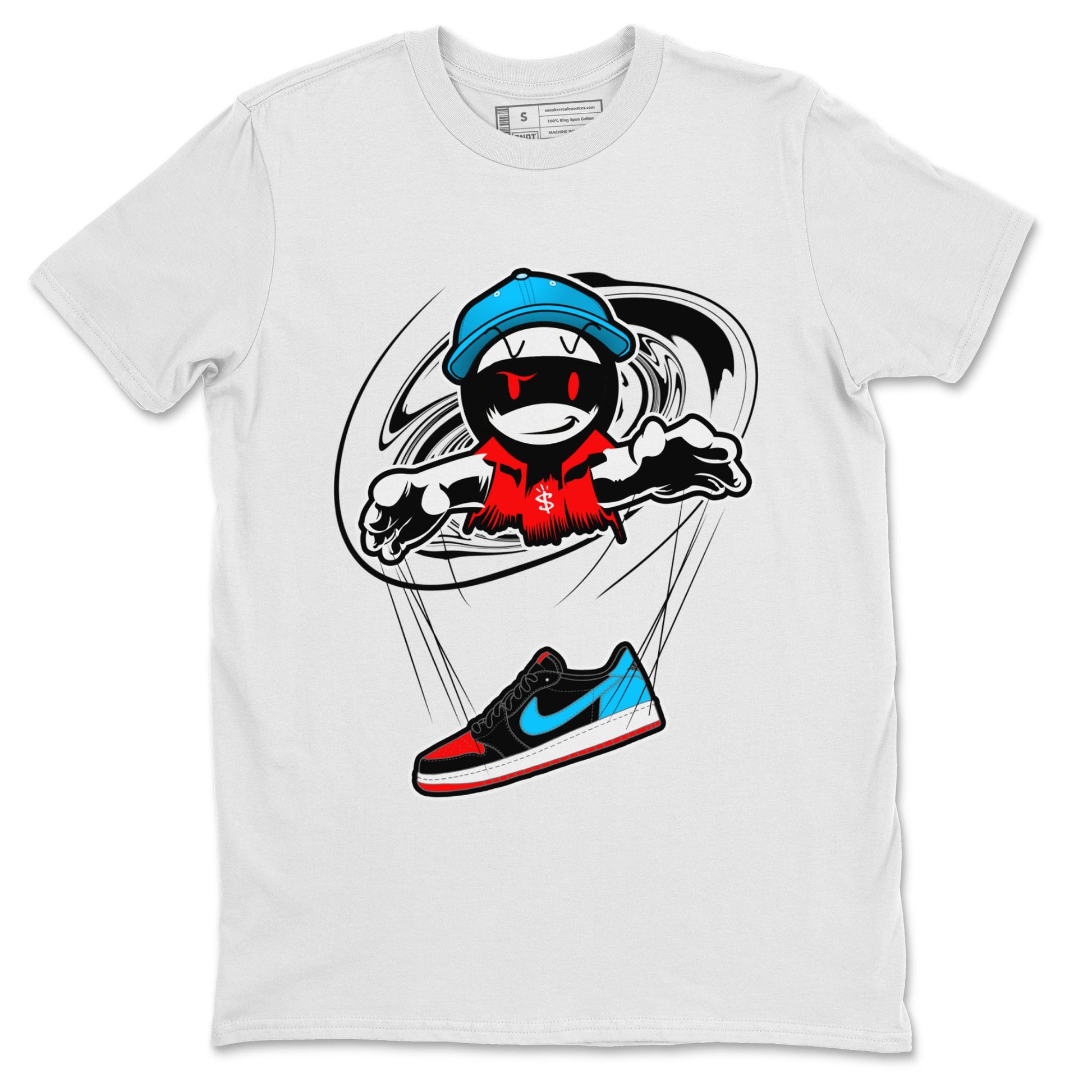 Air Jordan 1 UNC to Chicago shirt to match jordans Marionette sneaker tees AJ1 UNC to Chicago SNRT Sneaker Release Tees Unisex White 2 T-Shirt