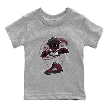 Air Jordan 5 Burgundy shirt to match jordans Marionette sneaker tees AJ5 Burgundy SNRT Sneaker Release Tees Baby Toddler Heather Grey 2 T-Shirt