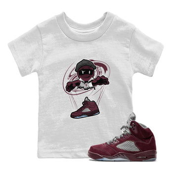 Air Jordan 5 Burgundy shirt to match jordans Marionette sneaker tees AJ5 Burgundy SNRT Sneaker Release Tees Baby Toddler White 1 T-Shirt