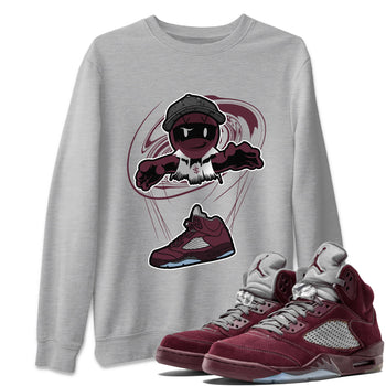 Air Jordan 5 Burgundy shirt to match jordans Marionette sneaker tees AJ5 Burgundy SNRT Sneaker Release Tees Unisex Heather Grey 1 T-Shirt