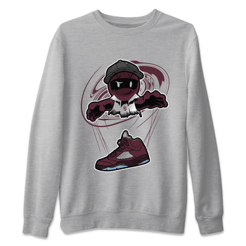 Air Jordan 5 Burgundy shirt to match jordans Marionette sneaker tees AJ5 Burgundy SNRT Sneaker Release Tees Unisex Heather Grey 2 T-Shirt