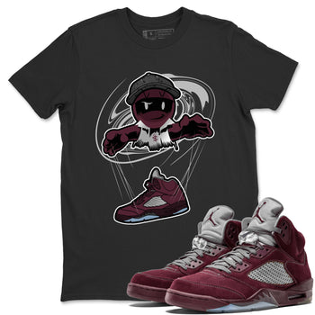 Air Jordan 5 Burgundy shirt to match jordans Marionette sneaker tees AJ5 Burgundy SNRT Sneaker Release Tees Unisex Black 1 T-Shirt