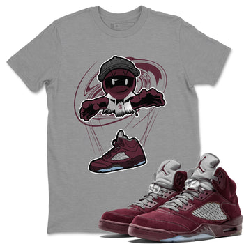 Air Jordan 5 Burgundy shirt to match jordans Marionette sneaker tees AJ5 Burgundy SNRT Sneaker Release Tees Unisex Heather Grey 1 T-Shirt