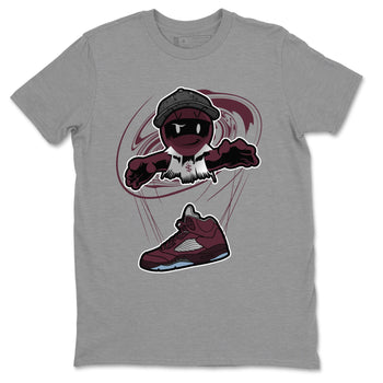 Air Jordan 5 Burgundy shirt to match jordans Marionette sneaker tees AJ5 Burgundy SNRT Sneaker Release Tees Unisex Heather Grey 2 T-Shirt