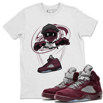 Air Jordan 5 Burgundy shirt to match jordans Marionette sneaker tees AJ5 Burgundy SNRT Sneaker Release Tees Unisex White 1 T-Shirt