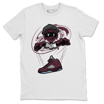 Air Jordan 5 Burgundy shirt to match jordans Marionette sneaker tees AJ5 Burgundy SNRT Sneaker Release Tees Unisex White 2 T-Shirt