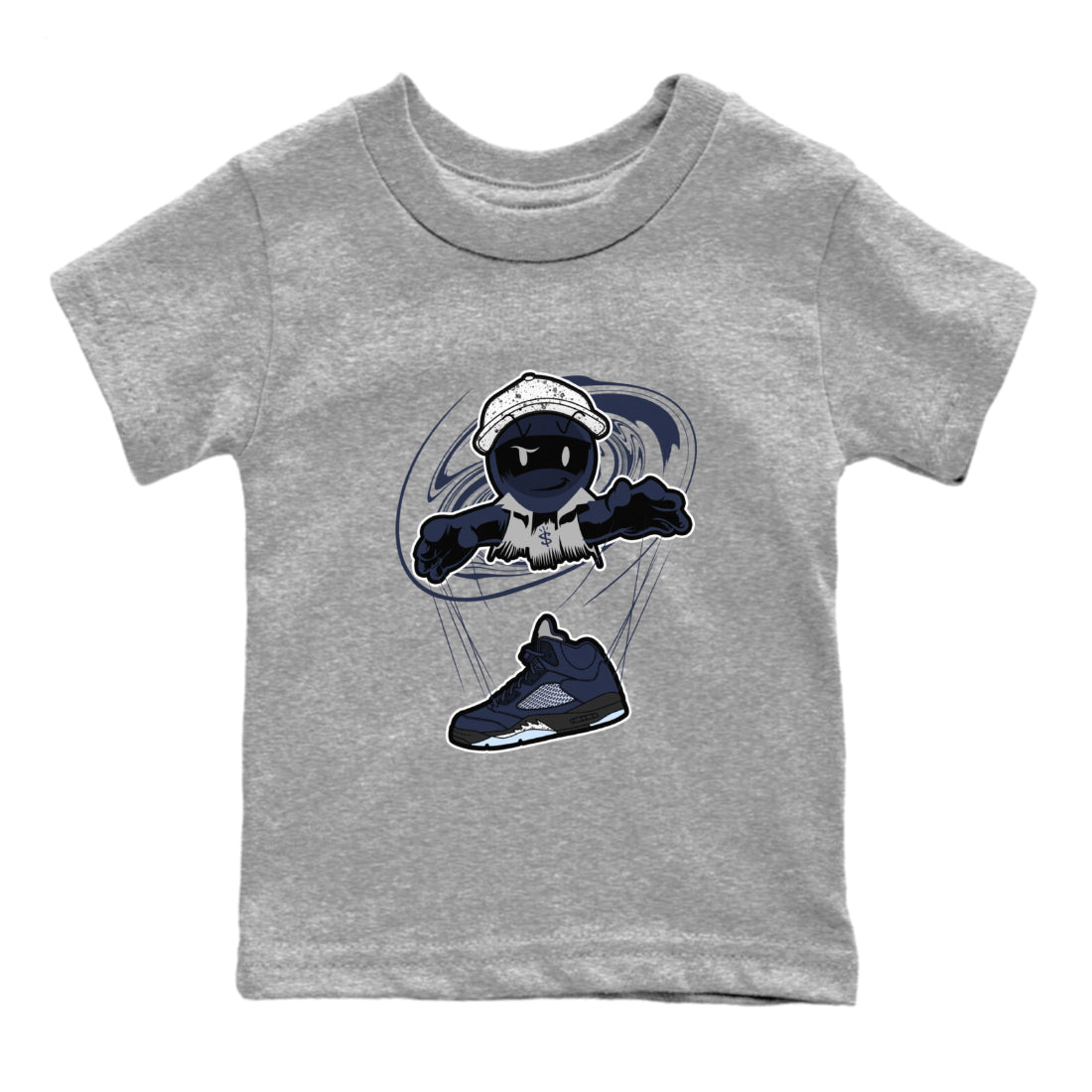 Air Jordan 5 Georgetown shirt to match jordans Marionette sneaker tees AJ5 Georgetown SNRT Sneaker Release Tees Baby Toddler Heather Grey 2 T-Shirt