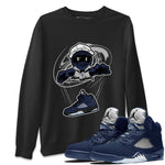 Air Jordan 5 Georgetown shirt to match jordans Marionette sneaker tees AJ5 Georgetown SNRT Sneaker Release Tees Unisex Black 1 T-Shirt