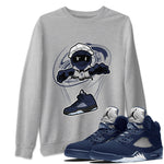 Air Jordan 5 Georgetown shirt to match jordans Marionette sneaker tees AJ5 Georgetown SNRT Sneaker Release Tees Unisex Heather Grey 1 T-Shirt