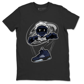 Air Jordan 5 Georgetown shirt to match jordans Marionette sneaker tees AJ5 Georgetown SNRT Sneaker Release Tees Unisex Black 2 T-Shirt