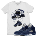 Air Jordan 5 Georgetown shirt to match jordans Marionette sneaker tees AJ5 Georgetown SNRT Sneaker Release Tees Unisex White 1 T-Shirt