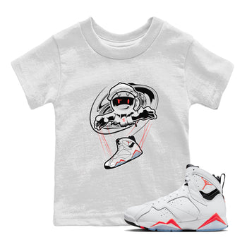 Air Jordan 7 White Infrared shirt to match jordans Marionette sneaker tees AJ7 White Infrared SNRT Sneaker Release Tees Baby Toddler White 1 T-Shirt