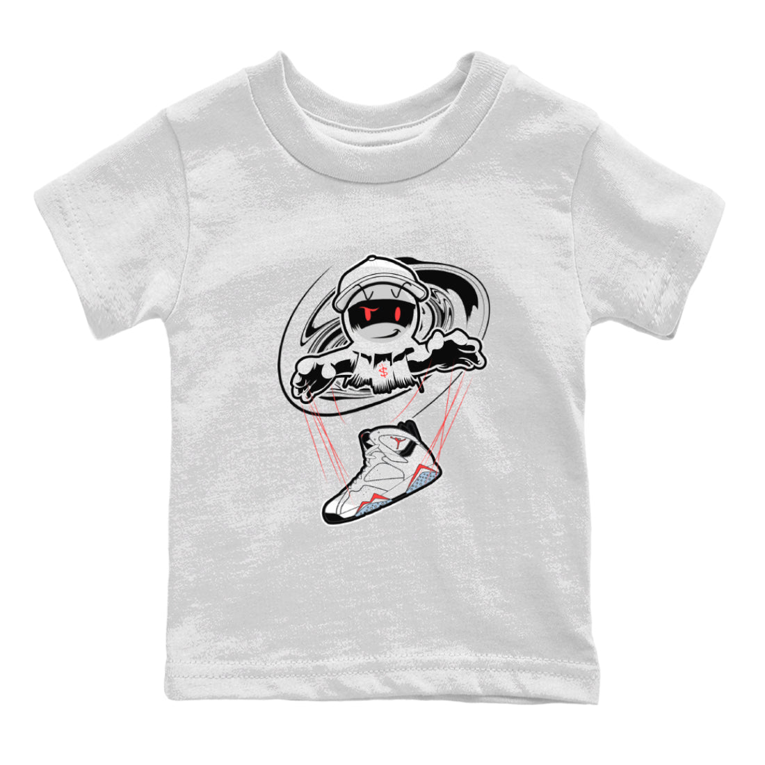 Air Jordan 7 White Infrared shirt to match jordans Marionette sneaker tees AJ7 White Infrared SNRT Sneaker Release Tees Baby Toddler White 2 T-Shirt
