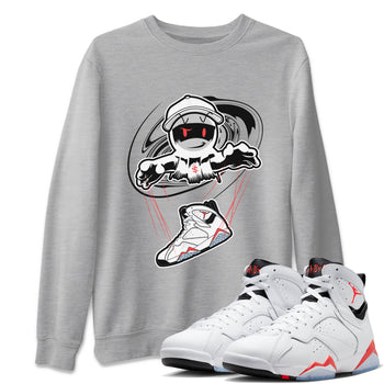 Air Jordan 7 White Infrared shirt to match jordans Marionette sneaker tees AJ7 White Infrared SNRT Sneaker Release Tees Unisex Heather Grey 1 T-Shirt