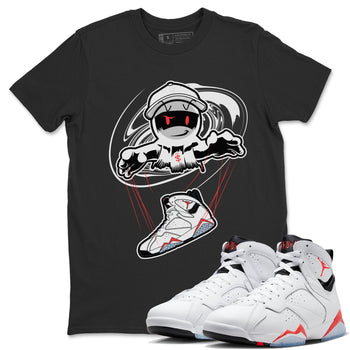 Air Jordan 7 White Infrared shirt to match jordans Marionette sneaker tees AJ7 White Infrared SNRT Sneaker Release Tees Unisex Black 1 T-Shirt