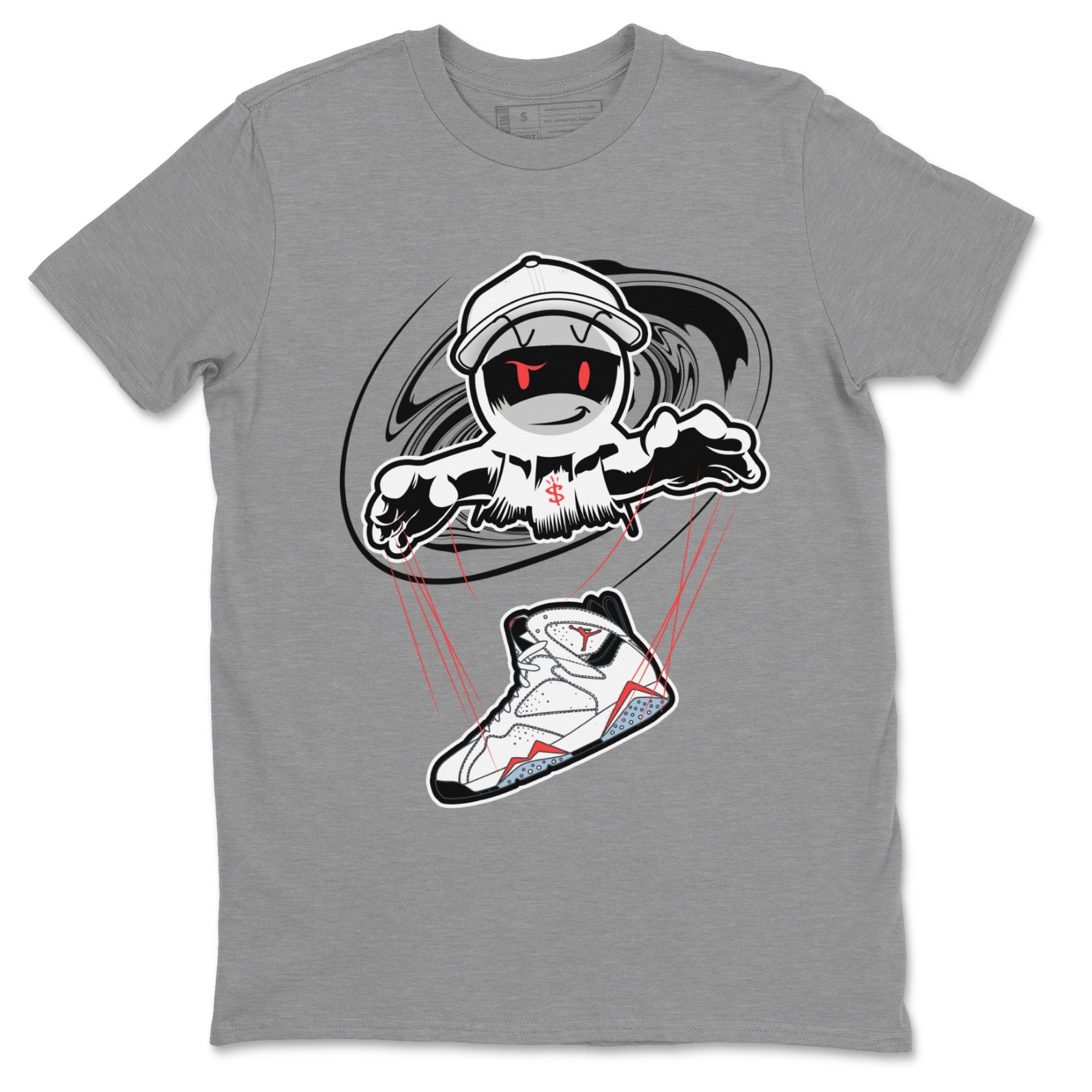 Air Jordan 7 White Infrared shirt to match jordans Marionette sneaker tees AJ7 White Infrared SNRT Sneaker Release Tees Unisex Heather Grey 2 T-Shirt