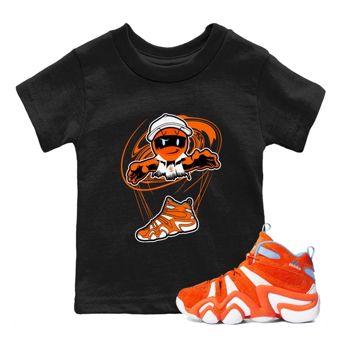 Crazy 8 Team Orange shirt to match jordans Marionette sneaker tees Adidas Crazy 8 Team Orange SNRT Sneaker Release Tees Baby Toddler Black 1 T-Shirt