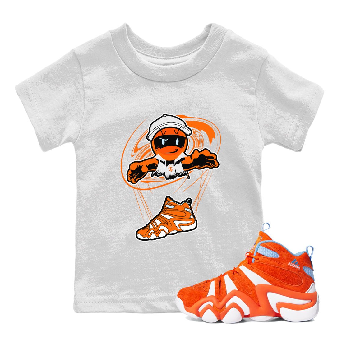 Crazy 8 Team Orange shirt to match jordans Marionette sneaker tees Adidas Crazy 8 Team Orange SNRT Sneaker Release Tees Baby Toddler White 1 T-Shirt