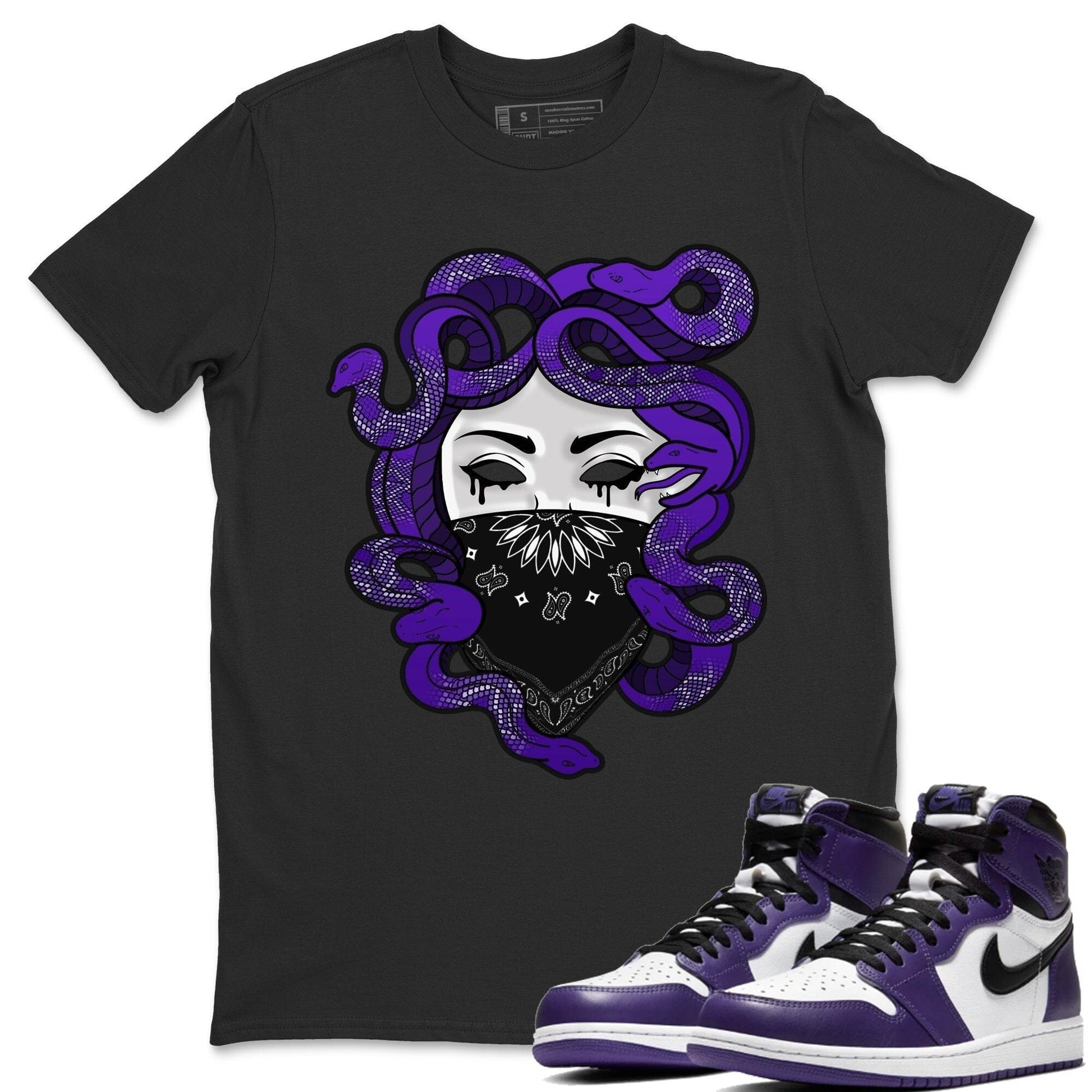 Jordan 1 Court Purple Sneaker Match Tees Medusa Sneaker Tees Jordan 1 Court Purple Sneaker Release Tees Unisex Shirts