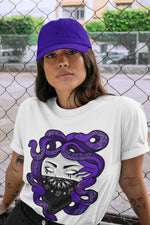 Jordan 1 Court Purple Sneaker Match Tees Medusa Sneaker Tees Jordan 1 Court Purple Sneaker Release Tees Unisex Shirts