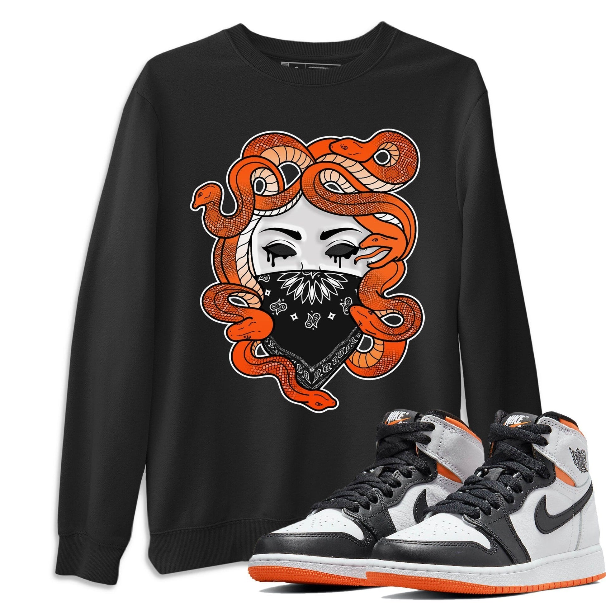 Jordan 1 Electro Orange Sneaker Match Tees Medusa Sneaker Tees Jordan 1 Electro Orange Sneaker Release Tees Unisex Shirts