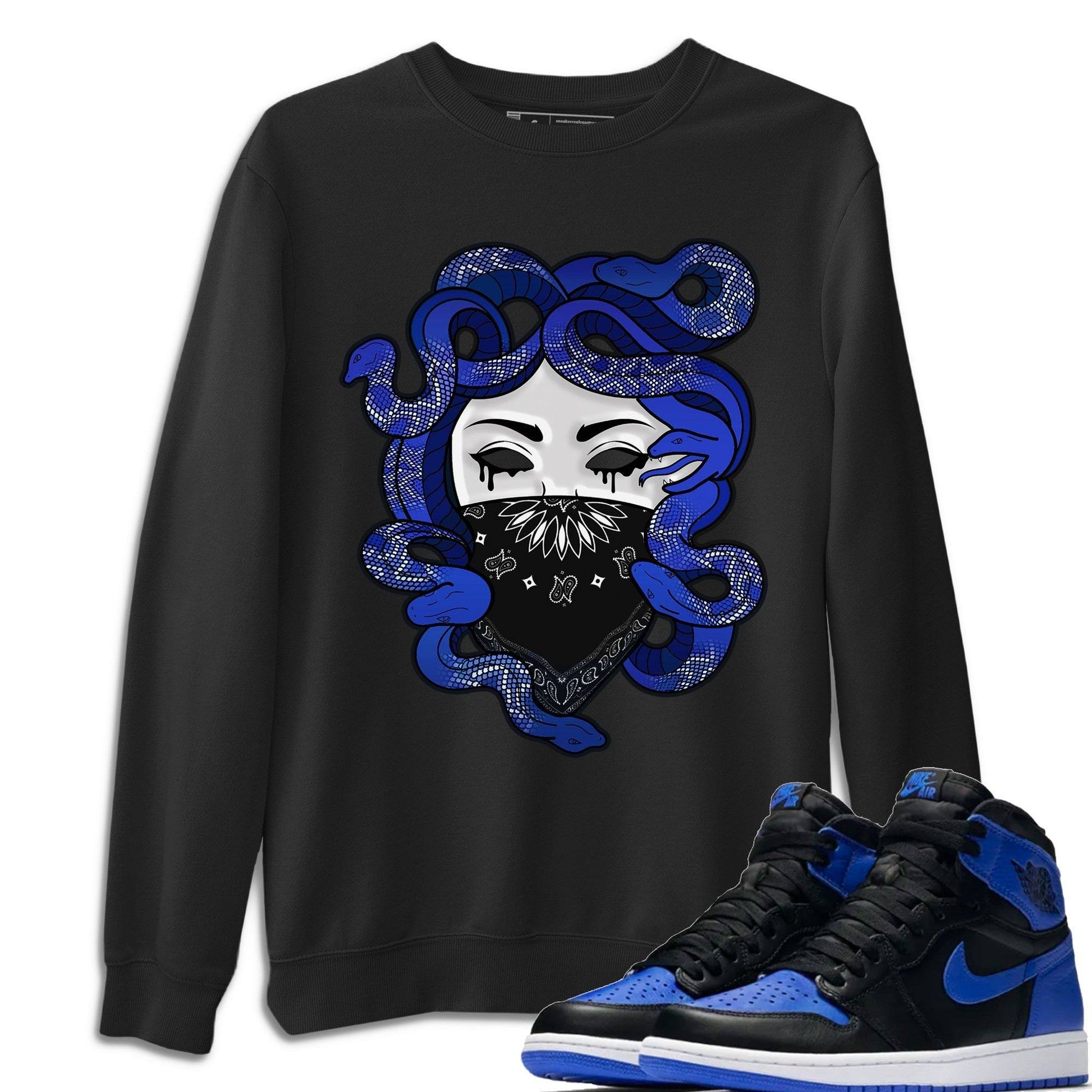 Jordan 1 Royal Black Sneaker Match Tees Medusa Sneaker Tees Jordan 1 Royal Black Sneaker Release Tees Unisex Shirts