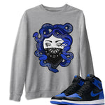 Jordan 1 Royal Black Sneaker Match Tees Medusa Sneaker Tees Jordan 1 Royal Black Sneaker Release Tees Unisex Shirts