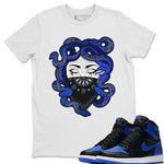 Jordan 1 Royal Black Sneaker Match Tees Medusa Sneaker Tees Jordan 1 Royal Black Sneaker Release Tees Unisex Shirts