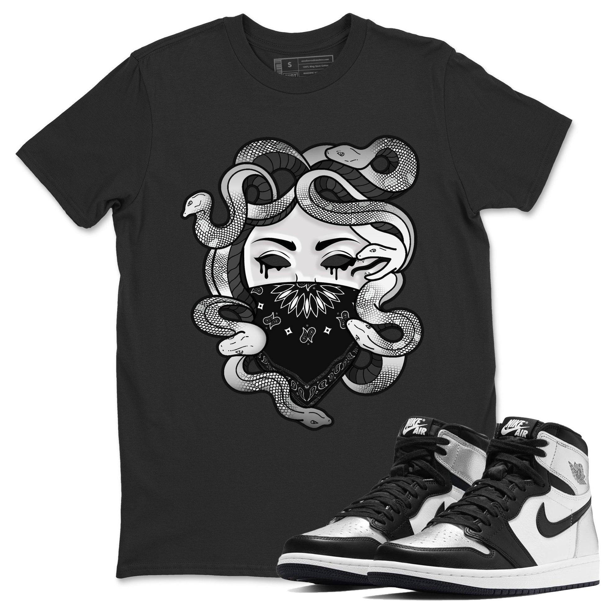 Jordan 1 Silver Toe Sneaker Match Tees Medusa Sneaker Tees Jordan 1 Silver Toe Sneaker Release Tees Unisex Shirts