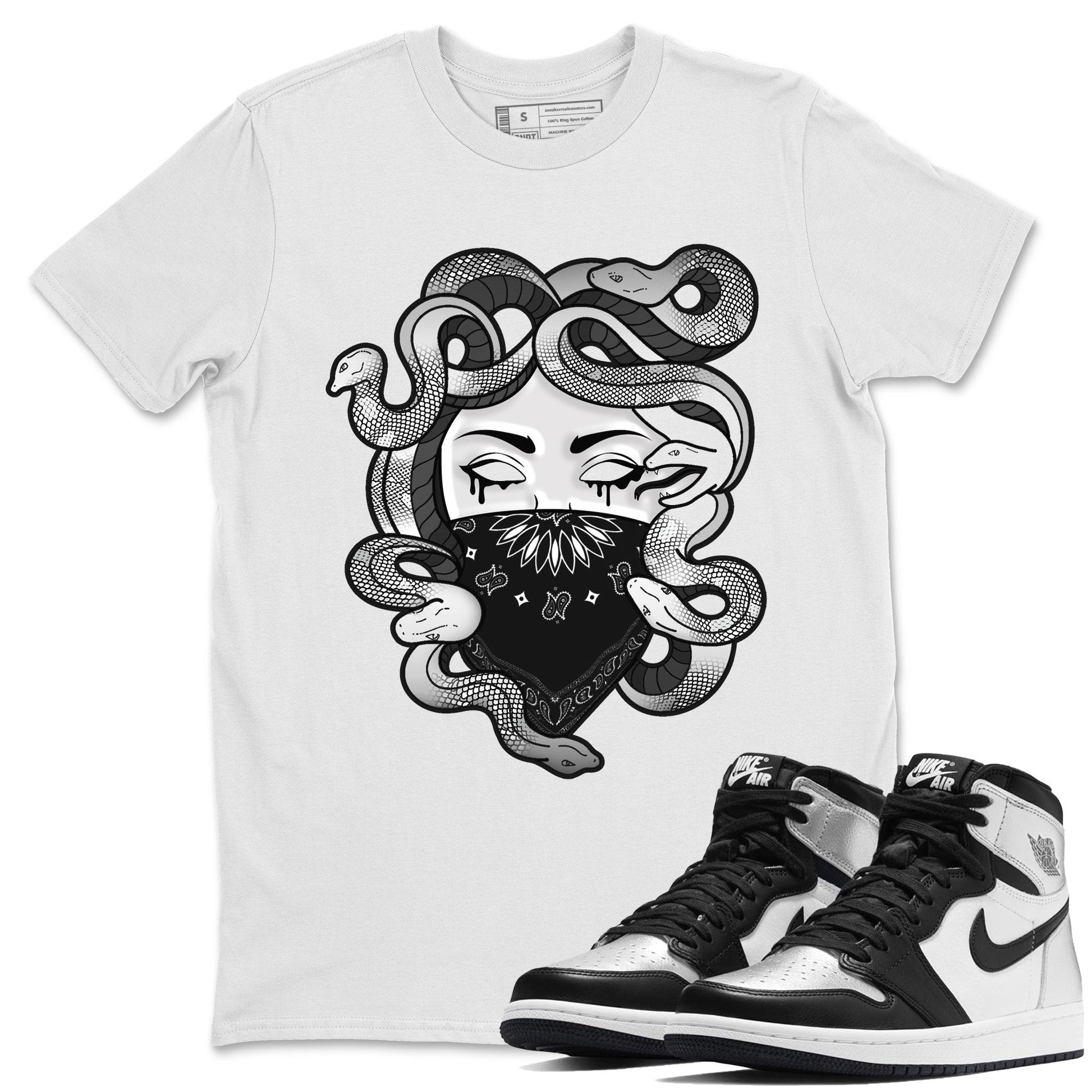 Jordan 1 Silver Toe Sneaker Match Tees Medusa Sneaker Tees Jordan 1 Silver Toe Sneaker Release Tees Unisex Shirts