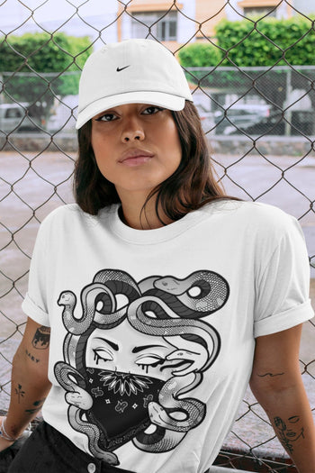 Jordan 1 Silver Toe Sneaker Match Tees Medusa Sneaker Tees Jordan 1 Silver Toe Sneaker Release Tees Unisex Shirts