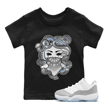 Air Jordan 11 White Cement Sneaker Match Tees Medusa Sneaker Tees Air Jordan 11 Cement Grey Sneaker Release Tees Kids Shirts Black 1
