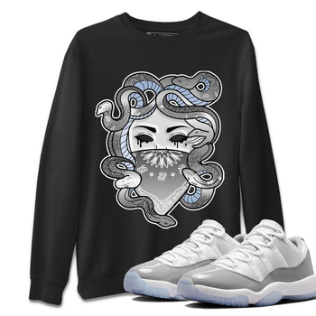 Air Jordan 11 White Cement Sneaker Match Tees Medusa Sneaker Tees Air Jordan 11 Cement Grey Sneaker Release Tees Unisex Shirts Black 1