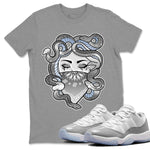 Air Jordan 11 White Cement Medusa Crew Neck Sneaker Tees Air Jordan 11 Cement Grey Sneaker T-Shirts Size Chart