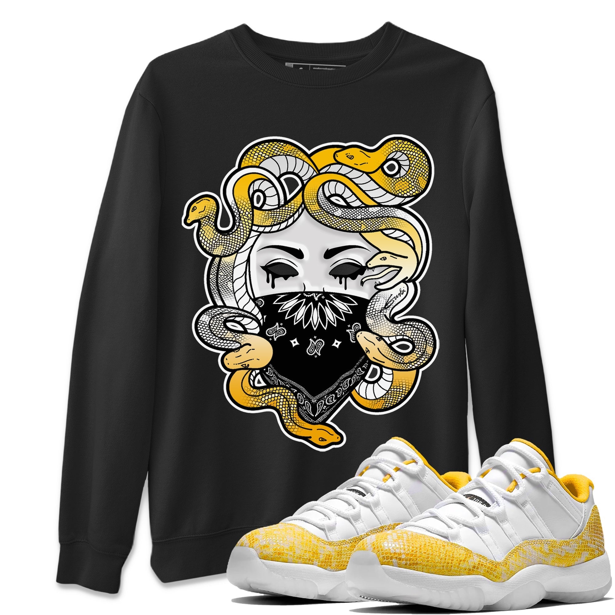 Jordan 11 Yellow Python Sneaker Match Tees Medusa Sneaker Tees Jordan 11 Yellow Python Sneaker Release Tees Unisex Shirts