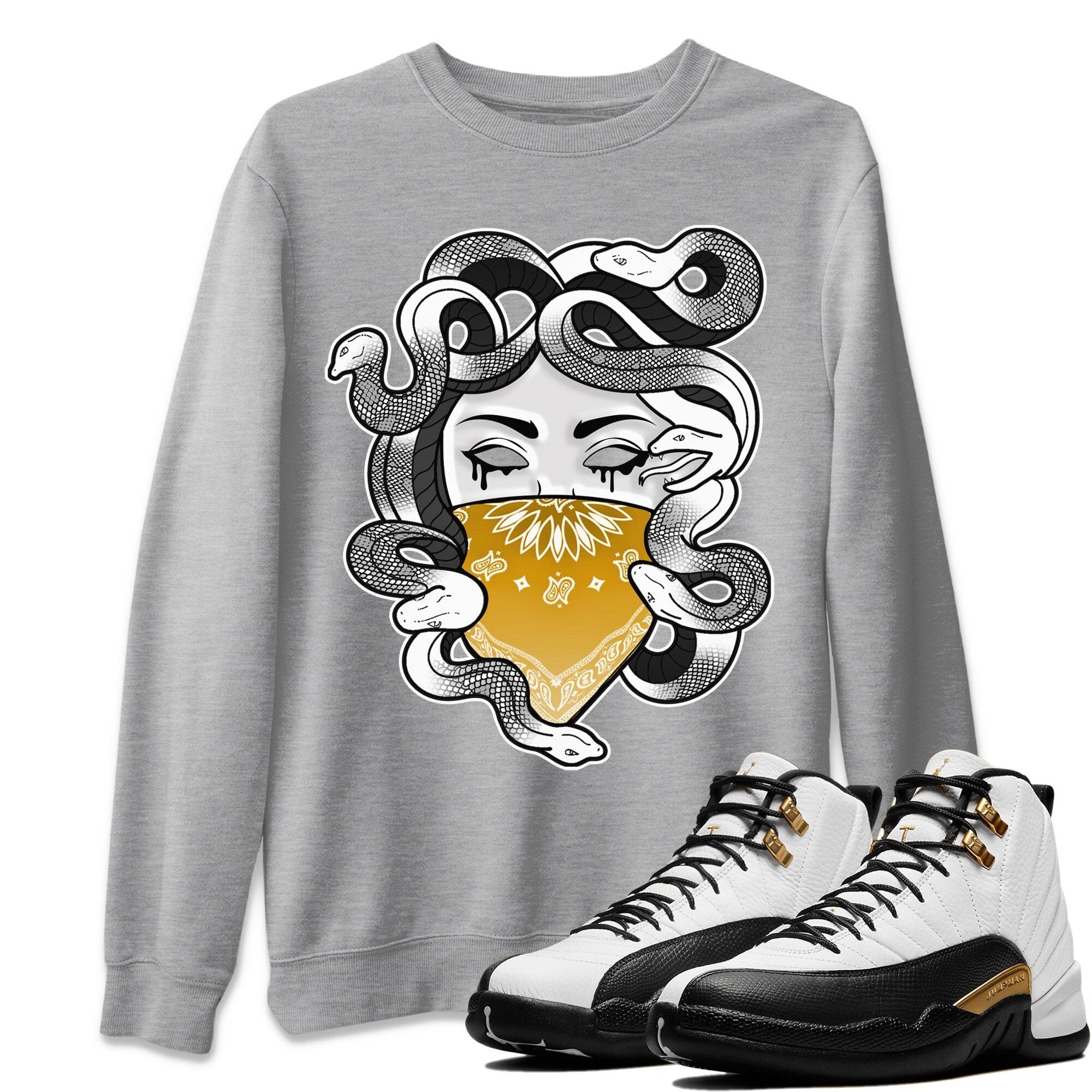 Jordan 12 Royalty Sneaker Match Tees Medusa Sneaker Tees Jordan 12 Royalty Sneaker Release Tees Unisex Shirts