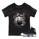 Air Jordan 13 Black Flint Sneaker Match Tees Medusa Sneaker Tees Air Jordan 13 Retro Black Flint Sneaker Release Tees Kids Shirts Black 1