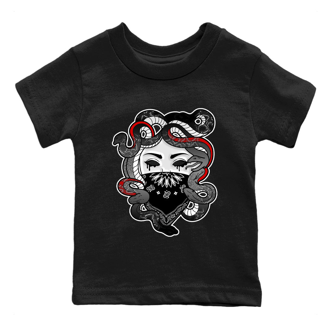 Air Jordan 13 Black Flint Sneaker Match Tees Medusa Sneaker Tees Air Jordan 13 Retro Black Flint Sneaker Release Tees Kids Shirts Black 2