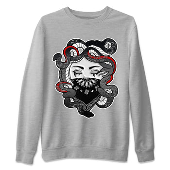 Air Jordan 13 Black Flint Sneaker Match Tees Medusa Sneaker Tees Air Jordan 13 Retro Black Flint Sneaker Release Tees Unisex Shirts Heather Grey 2