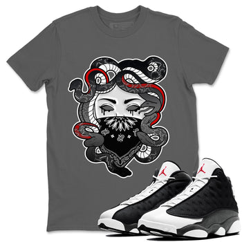 Air Jordan 13 Black Flint Sneaker Match Tees Medusa Sneaker Tees Air Jordan 13 Retro Black Flint Sneaker Release Tees Unisex Shirts Cool Grey 1