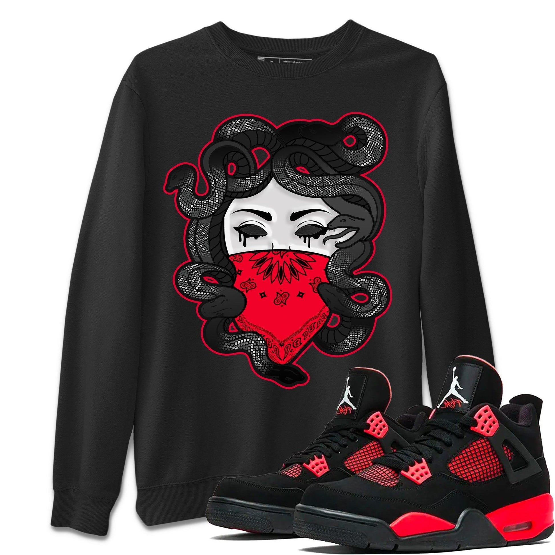 Jordan 4 Red Thunder Sneaker Match Tees Medusa Sneaker Tees Jordan 4 Red Thunder Sneaker Release Tees Unisex Shirts