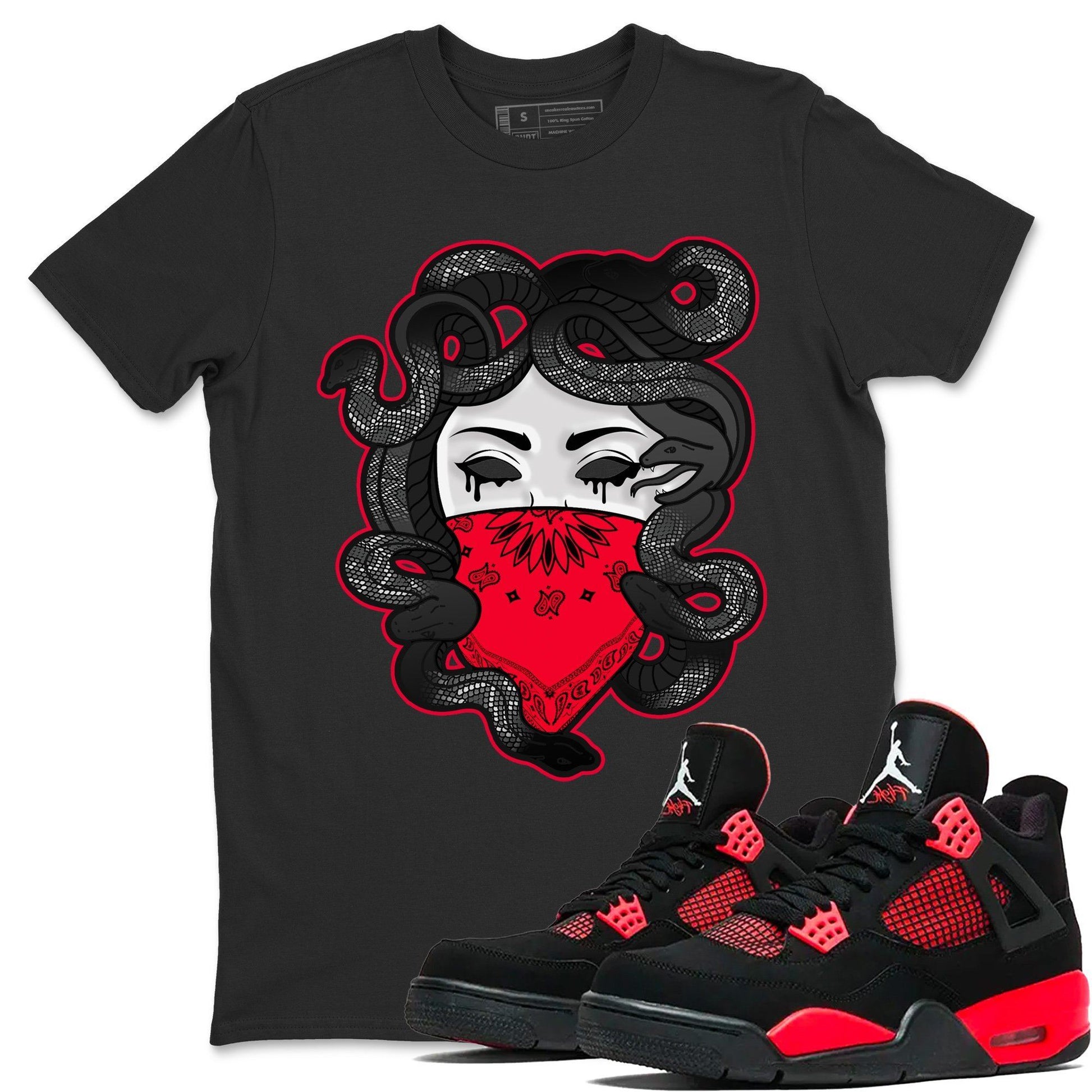 Jordan 4 Red Thunder Sneaker Match Tees Medusa Sneaker Tees Jordan 4 Red Thunder Sneaker Release Tees Unisex Shirts
