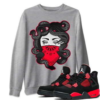 Jordan 4 Red Thunder Sneaker Match Tees Medusa Sneaker Tees Jordan 4 Red Thunder Sneaker Release Tees Unisex Shirts